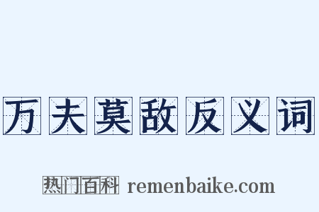万夫莫敌反义词是什么意思的图片
